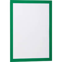 durable duraframe sign holder adhesive back a4 green pack 2