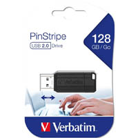 verbatim store-n-go pinstripe usb flash drive 2.0 128gb black