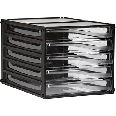 Image for ESSELTE DESKTOP FILING 5 DRAWERS A4 BLACK FRAME from Ross Office Supplies Office Products Depot