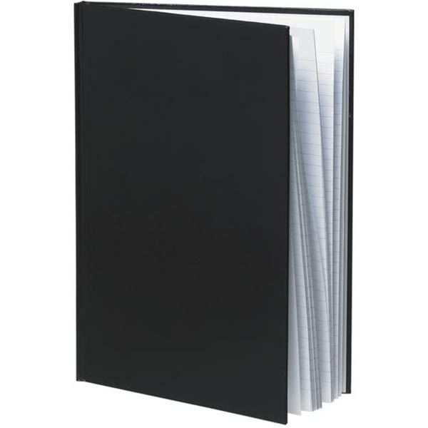 Image for CUMBERLAND LEATHERGRAIN NOTEBOOK CASEBOUND 8MM RULED 192 PAGE A4 BLACK from Ross Office Supplies Office Products Depot