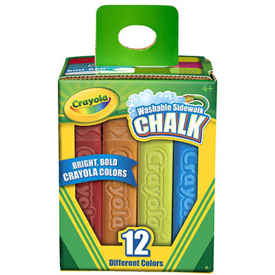 Image for CRAYOLA WASHABLE SIDEWALK CHALK ASSORTED PACK 12 from Office Products Depot Gold Coast