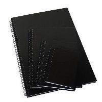 cumberland leathergrain notebook spiral bound 8mm ruled 200 page a5 black