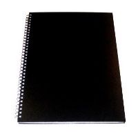 cumberland leathergrain notebook spiral bound 8mm ruled 200 page a6 black