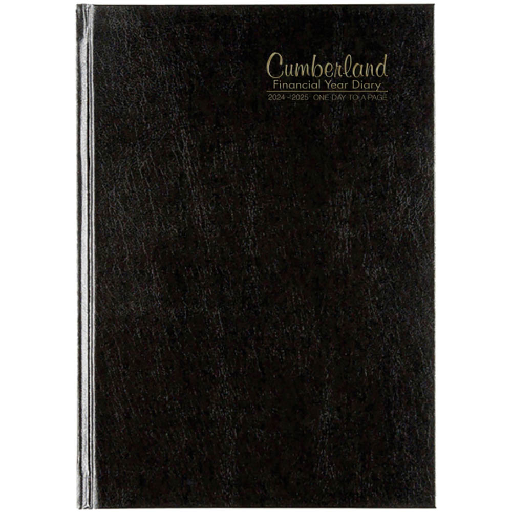 Image for CUMBERLAND 2024-2025 FINANCIAL YEAR DIARY DAY TO PAGE A5 BLACK from Office Products Depot Gold Coast
