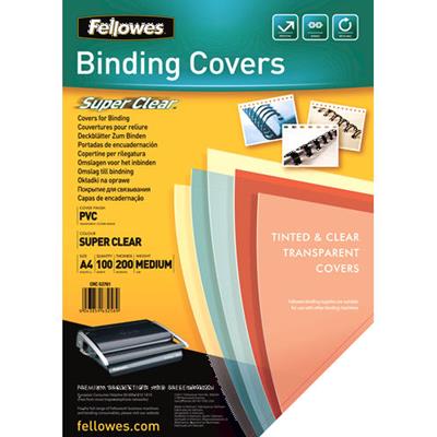 Image for FELLOWES BINDING COVER PVC 200 MICRON A4 CLEAR PACK 100 from Office Business Office Products Depot