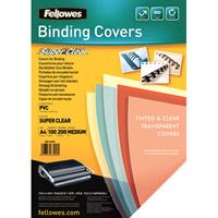 fellowes binding cover pvc 200 micron a4 clear pack 100