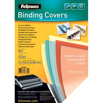 Image for FELLOWES BINDING COVER PVC 240 MICRON A4 CLEAR PACK 100 from Barkers Rubber Stamps & Office Products Depot