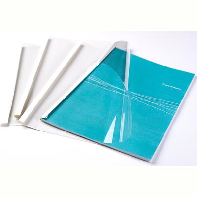 Image for FELLOWES THERMAL BINDING COVER 20MM A4 WHITE BACK / CLEAR FRONT PACK 50 from Total Supplies Pty Ltd