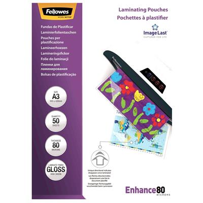 Image for FELLOWES LAMINATING POUCH GLOSS 80 MICRON A3 CLEAR PACK 50 from MOE Office Products Depot Mackay & Whitsundays