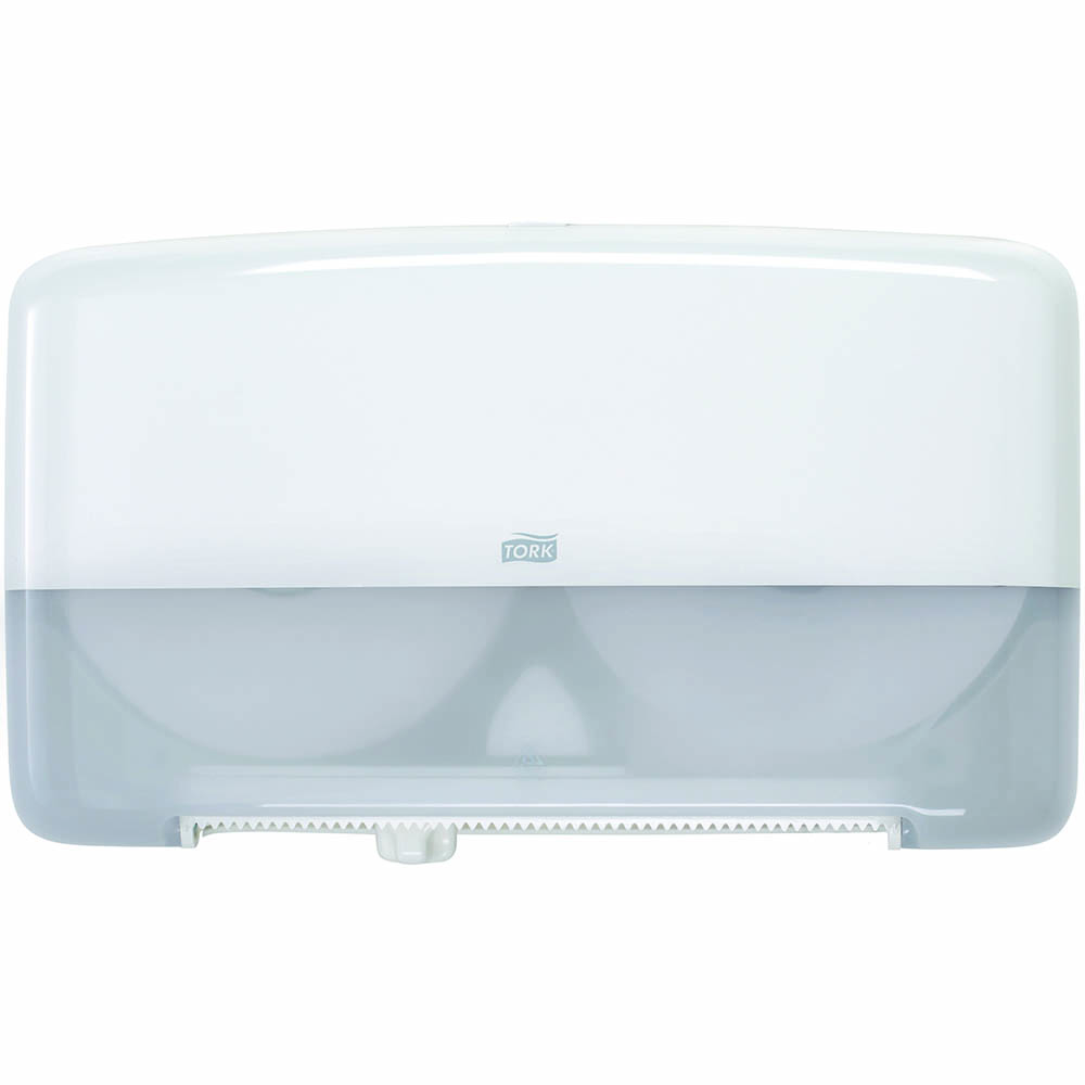 Image for TORK 555500 T2 TWIN MINI JUMBO TOILET ROLL DISPENSER WHITE from Margaret River Office Products Depot