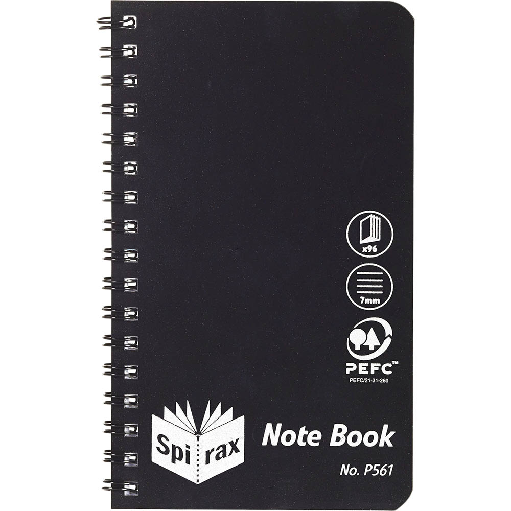 Image for SPIRAX P561 NOTEPAD 7MM RULED SIDE OPEN 96 PAGE 147 X 87MM BLACK from MOE Office Products Depot Mackay & Whitsundays