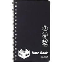 spirax p561 notepad 7mm ruled side open 96 page 147 x 87mm black