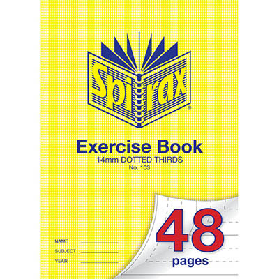 Image for SPIRAX 103 EXERCISE BOOK 14MM DOTTED THIRDS 70GSM A4 48 PAGE from Total Supplies Pty Ltd