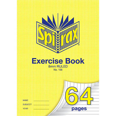 Image for SPIRAX 106 EXERCISE 8MM BOOK RULED 70GSM A4 64 PAGE from Total Supplies Pty Ltd