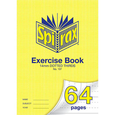 Image for SPIRAX 107 EXERCISE BOOK 14MM DOTTED THIRDS 70GSM A4 64 PAGE from Total Supplies Pty Ltd