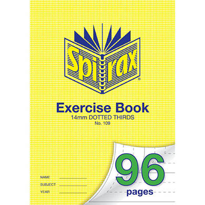 Image for SPIRAX 109 EXERCISE BOOK 14MM DOTTED THIRDS 70GSM A4 96 PAGE from Total Supplies Pty Ltd