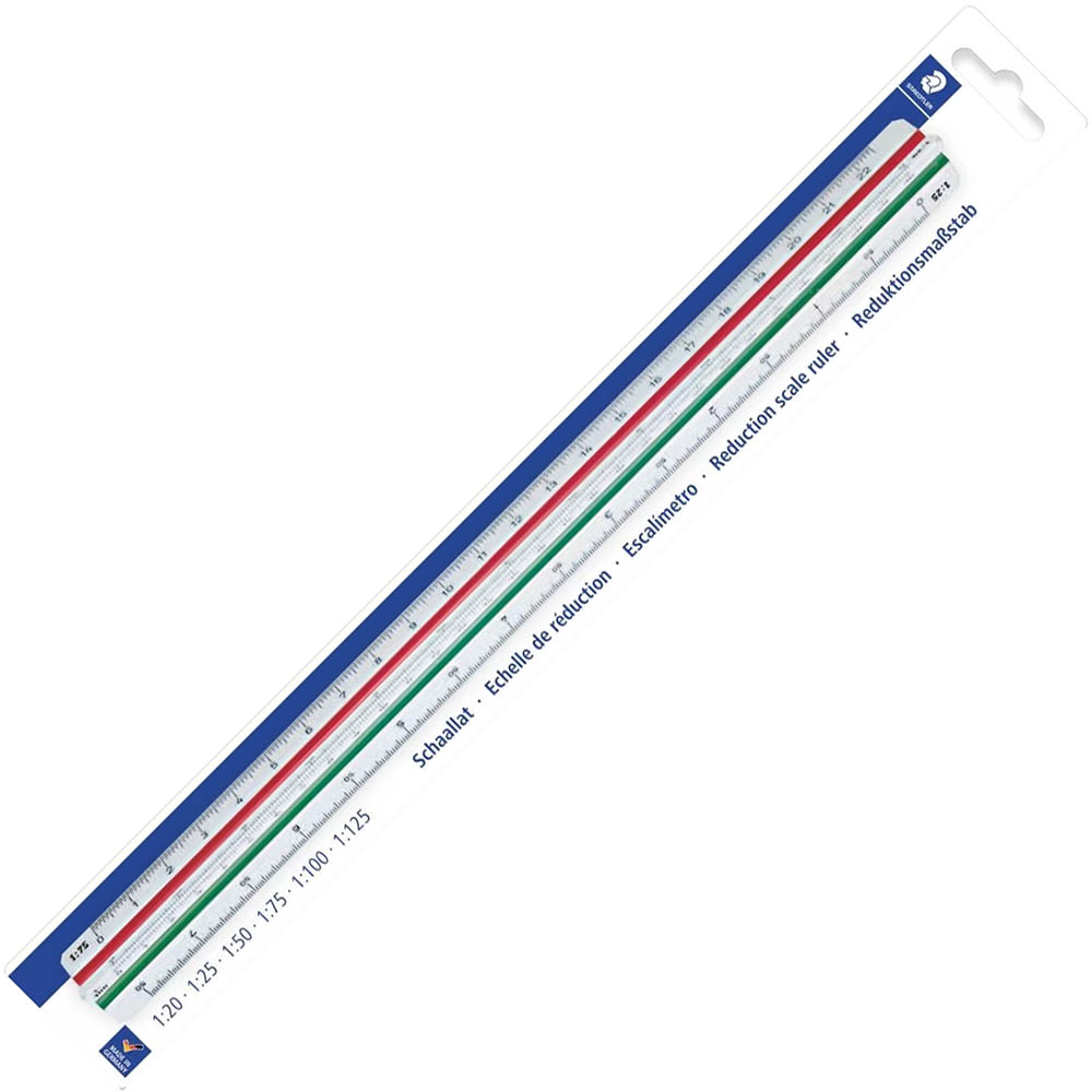 Image for STAEDTLER 561-98-1BK MARS TRIANGULAR SCALE RULER 300MM WHITE from Total Supplies Pty Ltd