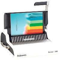 fellowes pulsar+ 300 manual binding machine plastic comb white