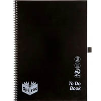 spirax p704 notebook to do list 140 page a4 black