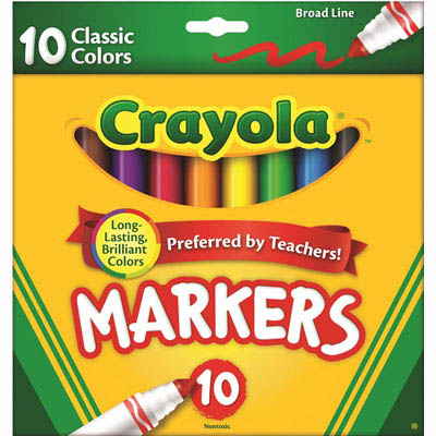 Image for CRAYOLA CLASSIC COLORS MARKERS PACK 10 from Office Products Depot Gold Coast