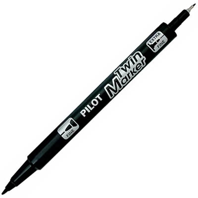 Image for PILOT SCA-TM DUAL NIB PERMANENT MARKER 0.4/0.5MM BLACK BOX 12 from MOE Office Products Depot Mackay & Whitsundays