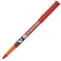 pilot v5 hi-tecpoint liquid ink rollerball pen extra fine 0.5mm red