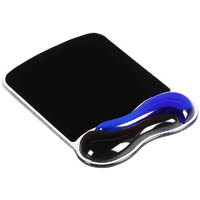 kensington mouse pad duo gel with wrist rest black/blue