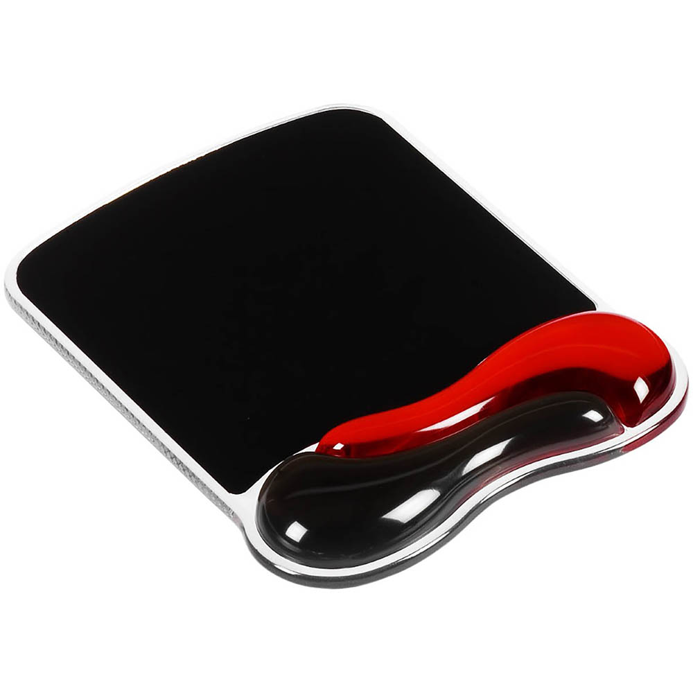Image for KENSINGTON MOUSE PAD DUO GEL WITH WRIST REST BLACK/RED from Ross Office Supplies Office Products Depot