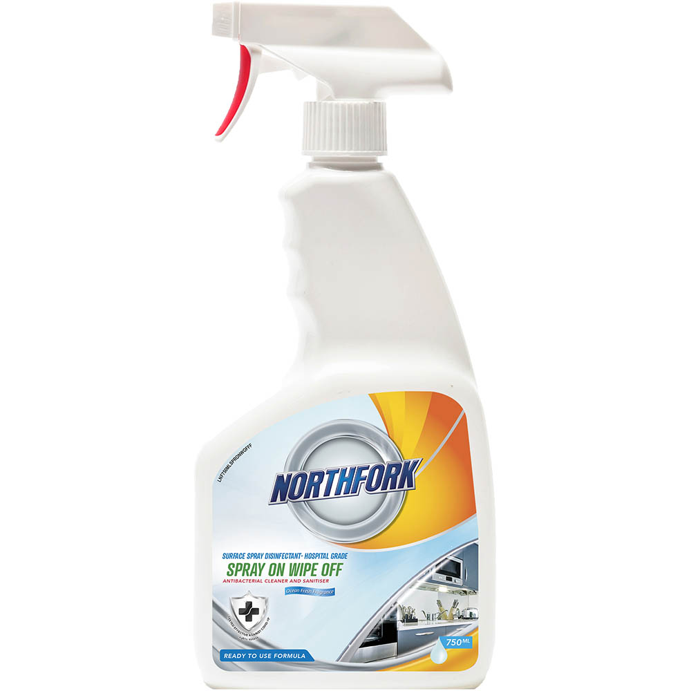 Image for NORTHFORK SURFACE SPRAY DISINFECTANT HOSPITAL GRADE SPRAY ON WIPE OFF 750ML from Total Supplies Pty Ltd
