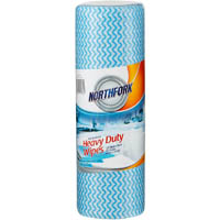 northfork heavy duty antibacterial perforated wipes blue pack 50 sheets