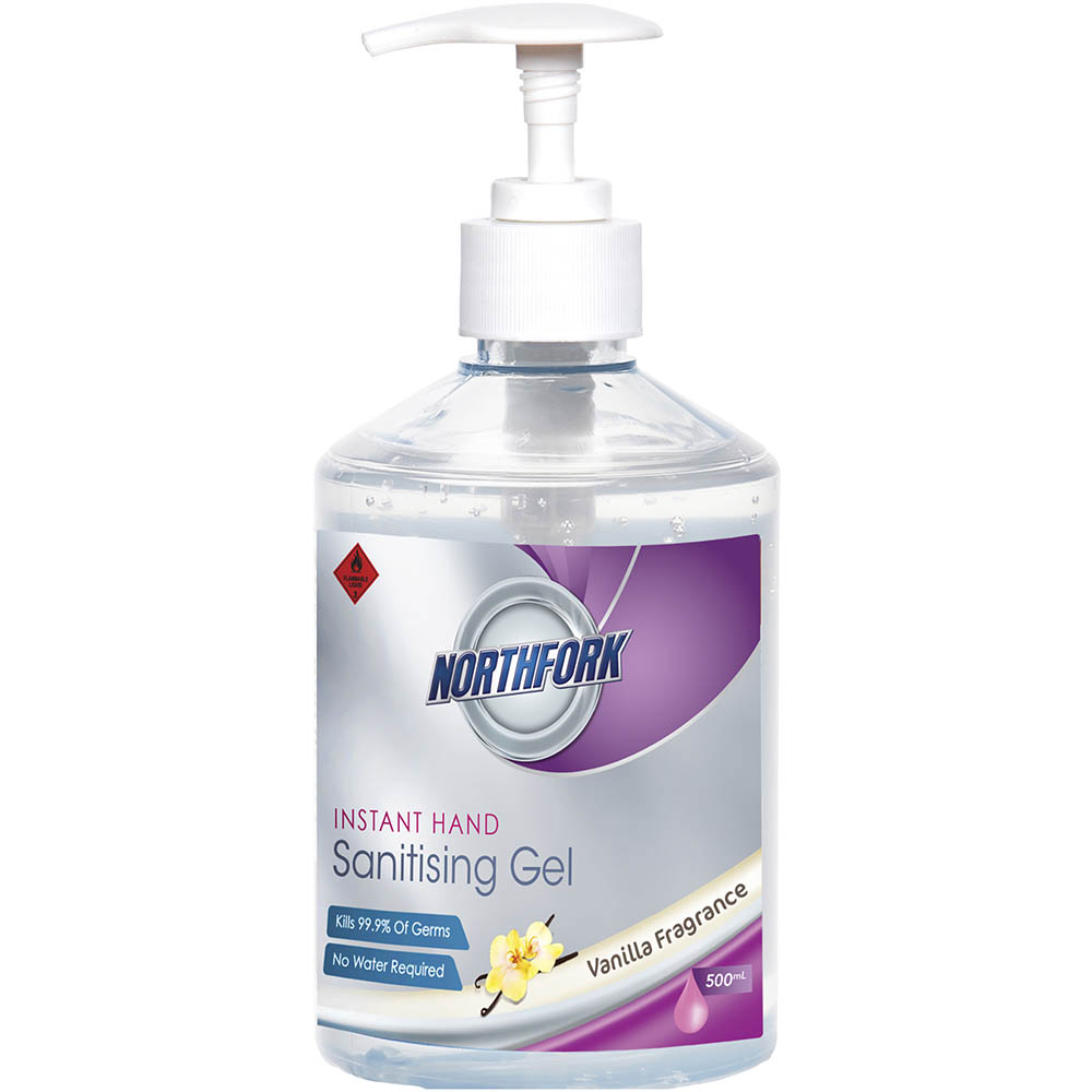 Image for NORTHFORK INSTANT HAND SANITISER GEL VANILLA 500ML PUMP from Office Products Depot Gold Coast
