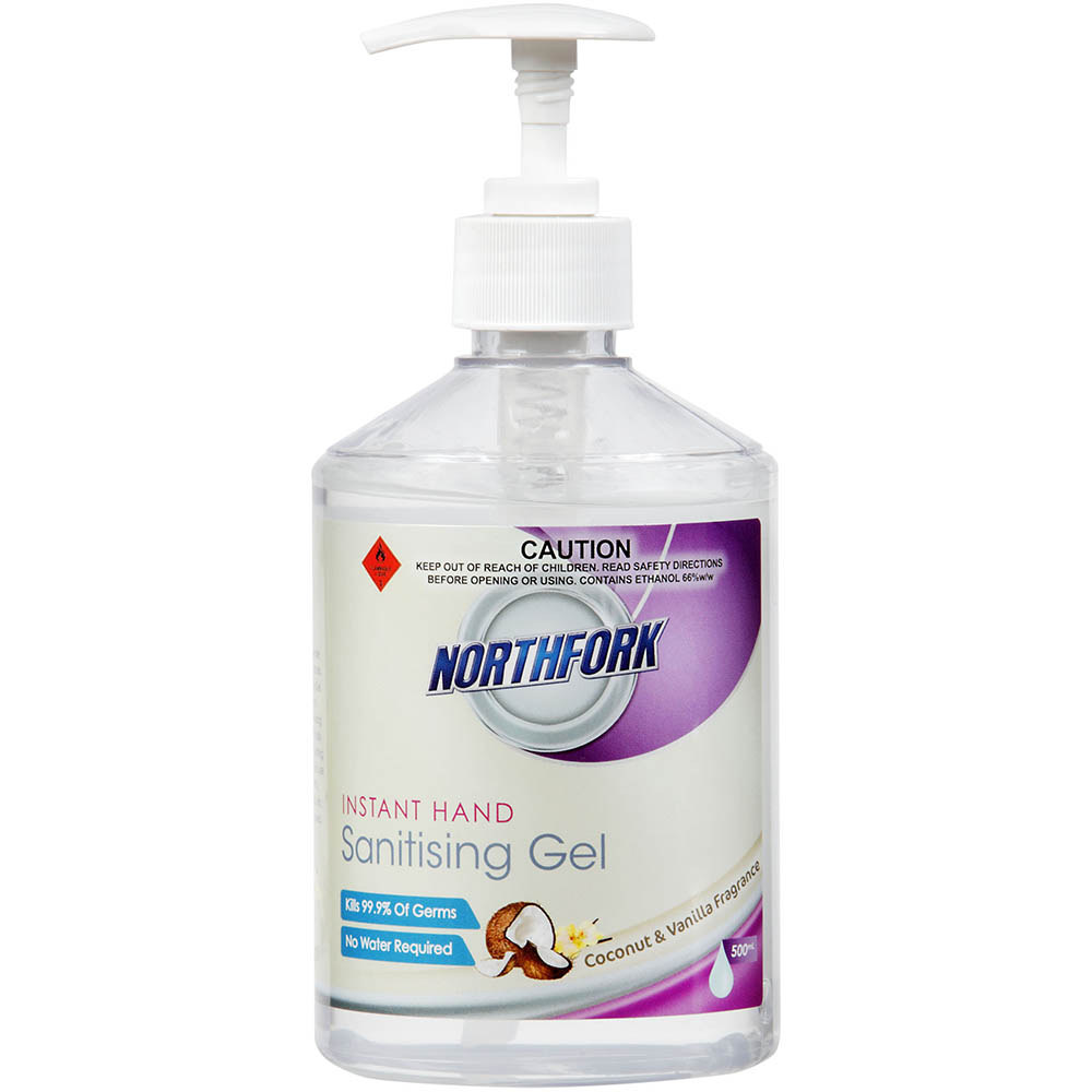 Image for NORTHFORK INSTANT HAND SANITISER GEL COCONUT AND VANILLA 500ML PUMP from MOE Office Products Depot Mackay & Whitsundays
