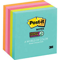post-it 654-5ssmia super sticky notes 76 x 76mm miami pack 5
