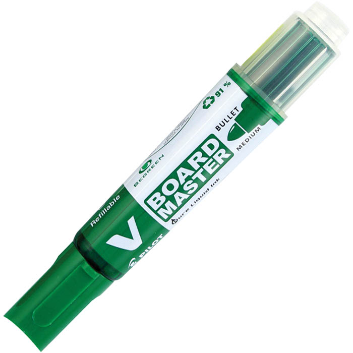 Image for PILOT BEGREEN V BOARD MASTER WHITEBOARD MARKER BULLET 6.0MM GREEN BOX 10 from Ross Office Supplies Office Products Depot