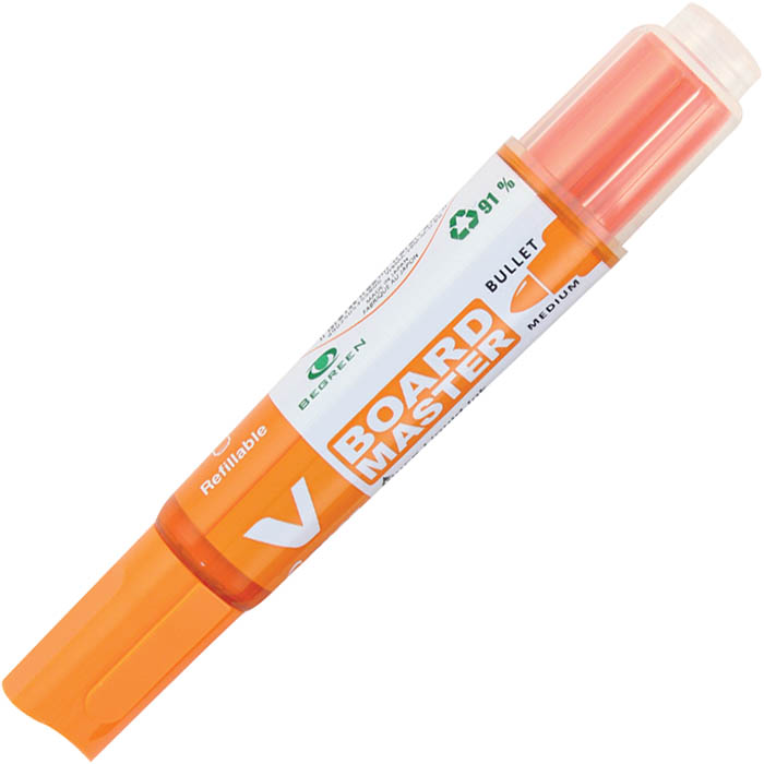 Image for PILOT BEGREEN V BOARD MASTER WHITEBOARD MARKER BULLET 6.0MM ORANGE BOX 10 from Ross Office Supplies Office Products Depot