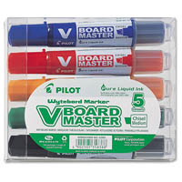 pilot begreen v board master whiteboard marker chisel 6.0mm assorted wallet 5