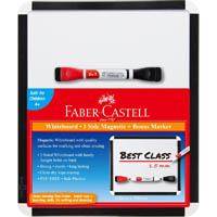 faber-castell double sided magnetic whiteboard and 1 x bonus bi-colour marker 260 x 310mm