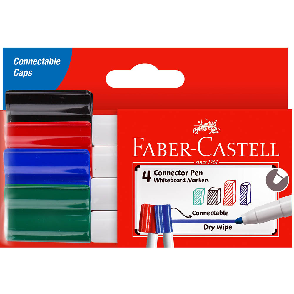 Image for FABER-CASTELL WHITEBOARD MARKERS BULLET 2MM ASSORTED WALLET 4 from MOE Office Products Depot Mackay & Whitsundays