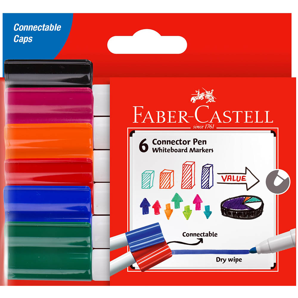 Image for FABER-CASTELL WHITEBOARD MARKERS BULLET 2MM ASSORTED WALLET 6 from MOE Office Products Depot Mackay & Whitsundays