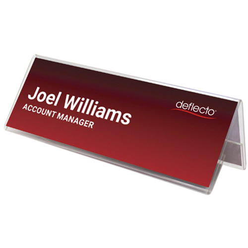 Image for DEFLECTO DESK NAME HOLDER 150 X 55MM CLEAR from O'Donnells Office Products Depot