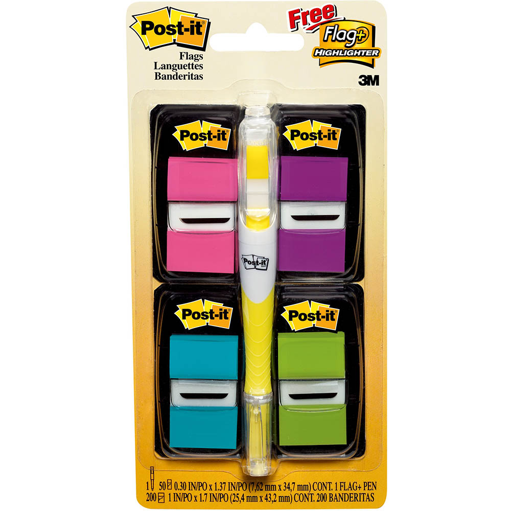 Image for POST-IT 680-PPBGVA FLAGS BRIGHT ASSORTED VALUE PACK 200 - BONUS FLAG HIGHLIGHTER from Total Supplies Pty Ltd