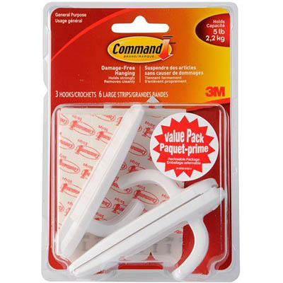 Image for COMMAND ADHESIVE HOOKS AND CLIPS LARGE VALUE PACK from Ross Office Supplies Office Products Depot