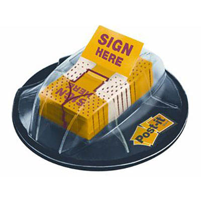 Image for POST-IT 680-HVSH SIGN HERE FLAGS DESK GRIP DISPENSER YELLOW PACK 200 from Ross Office Supplies Office Products Depot