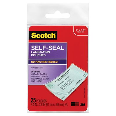 Image for SCOTCH LS851 SELF LAMINATING POUCH BUSINESS CARD 61 X 98MM CLEAR PACK 25 from OFFICEPLANET OFFICE PRODUCTS DEPOT