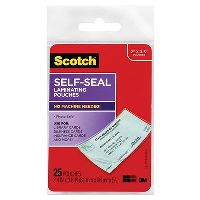 scotch ls851 self laminating pouch business card 61 x 98mm clear pack 25