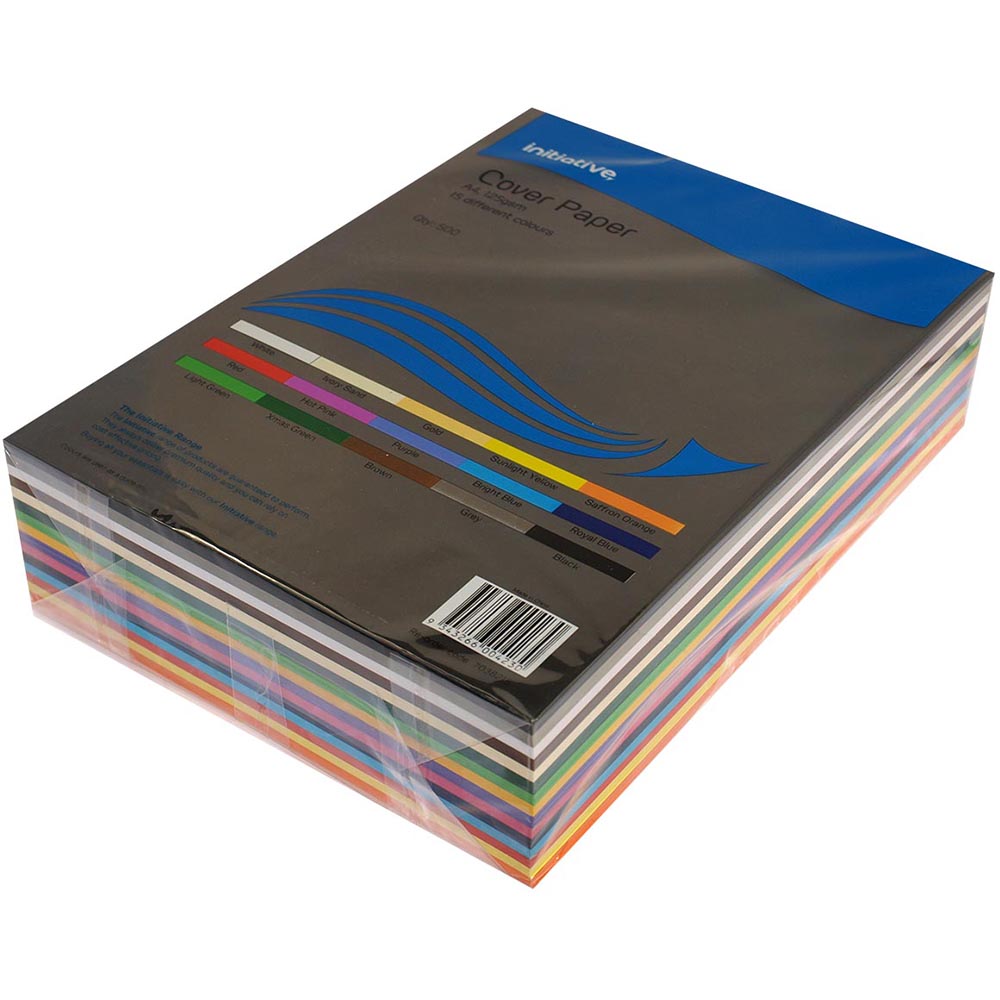 Image for INITIATIVE COVER PAPER 125GSM A4 15 COLOUR ASSORTED PACK 500 from Margaret River Office Products Depot