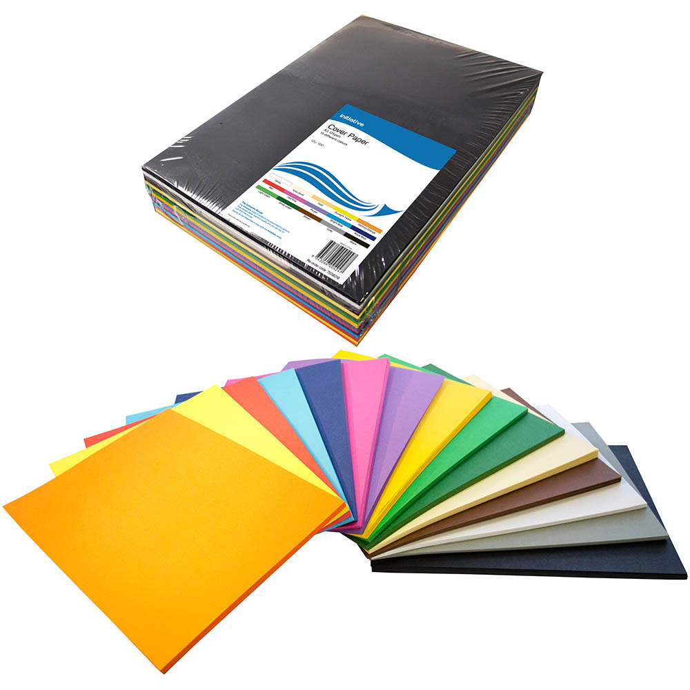 Image for INITIATIVE COVER PAPER 125GSM A3 15 COLOUR ASSORTED PACK 500 from Albany Office Products Depot