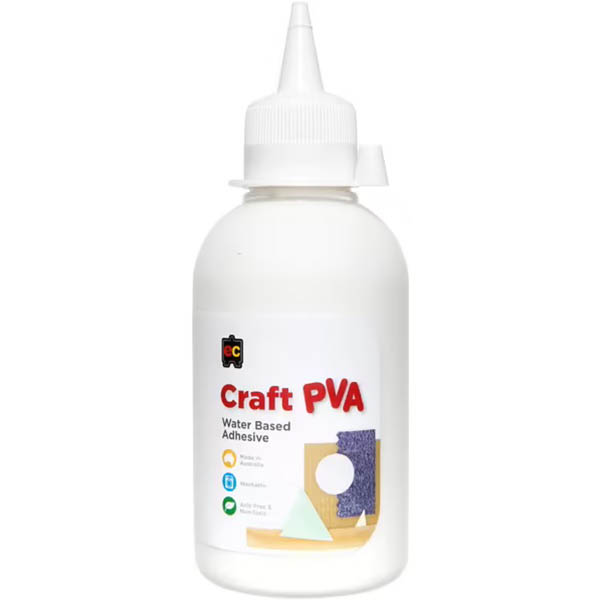 Image for EDUCATIONAL COLOURS CRAFT PVA GLUE 250ML from MOE Office Products Depot Mackay & Whitsundays