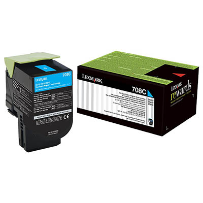 Image for LEXMARK 70C80C0 708C TONER CARTRIDGE CYAN from Ross Office Supplies Office Products Depot