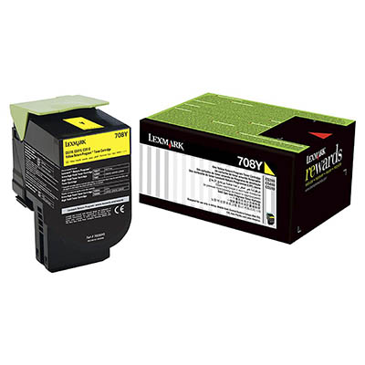 Image for LEXMARK 70C80Y0 708Y TONER CARTRIDGE YELLOW from Ross Office Supplies Office Products Depot